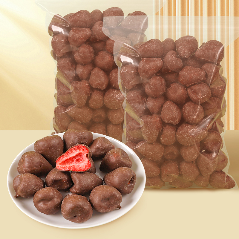 巧克力涂層凍干草莓